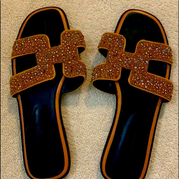 Summer Slides Sandals Brown only - Picture 1 of 3